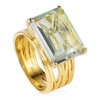 Neola Pietra Gold Cocktail Ring With Green Amethyst Gemstone In Cocktail