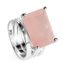 Neola Pietra Sterling Silver Cocktail Ring With Rose Quartz Gemstone In Cocktail
