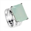 NEOLA STERLING SILVER COCKTAIL RING AQUA CHALCEDONY GEMSTONE PIETRA