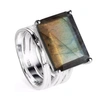 NEOLA PIETRA STERLING SILVER COCKTAIL RING WITH LABRADORITE GEMSTONE