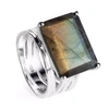 Neola Pietra Sterling Silver Cocktail Ring With Labradorite Gemstone In Cocktail