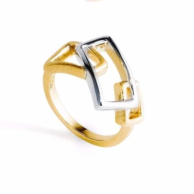 Neola Geo Gold & Sterling Silver Ring