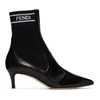 FENDI Black Logo Pointed Toe Boots,8T6668 A0UO