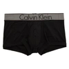 CALVIN KLEIN UNDERWEAR CALVIN KLEIN UNDERWEAR BLACK CUSTOMIZED STRETCH LOW-RISE TRUNK BOXER BRIEFS,NB1295G