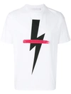 Neil Barrett Lightning Bolt T-shirt In White