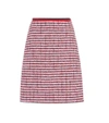 GUCCI STRIPED COTTON AND WOOL-BLEND SKIRT,P00298993