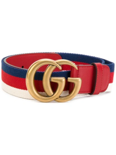 Gucci Gg扣环腰带 In Red