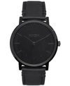 Nixon Porter Round Leather Strap Watch, 40mm In Black