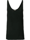 SAINT LAURENT SAINT LAURENT SCOOP NECK TANK TOP - BLACK,488986Y100W12540711