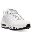 Nike Men's Air Max 95 Running Sneakers From Finish Line In White/black/black