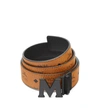 Mcm Claus Maxi Visetos-print Reversible Belt In Cognac | Cognac