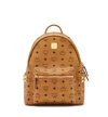 Mcm Stark Side Studs Backpack In Visetos In Cognac