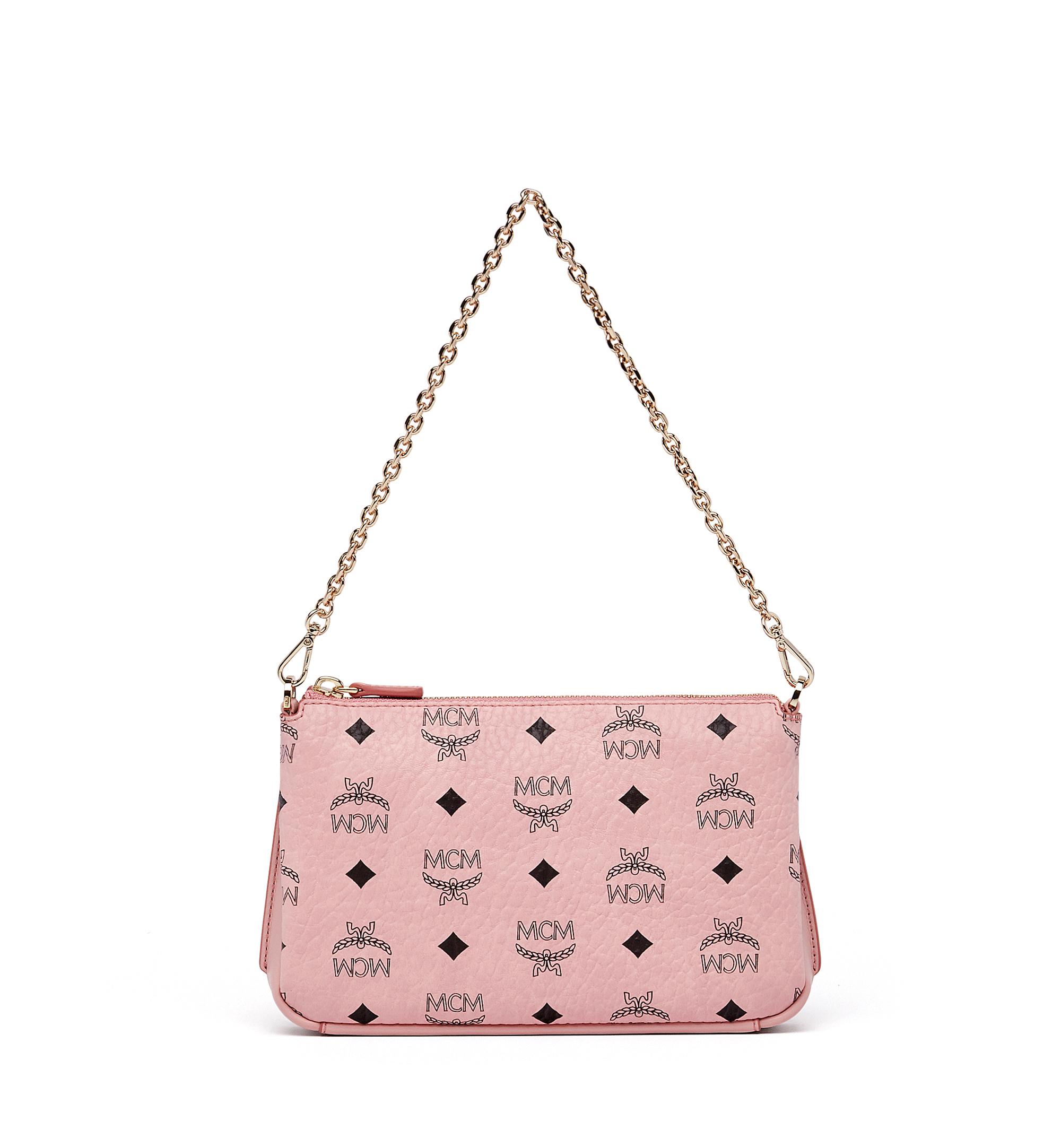 millie top zip shoulder bag in visetos