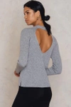 Filippa K Open Back Rib Sweater - Grey In Grey