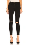 Frame Black 'le High Skinny' Crop Rips Jeans