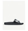 Moschino Black Logo Pool Slides In Black