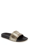 Versace Gold Medusa Slides In Gold/ Black
