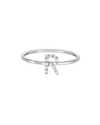 ZOE LEV JEWELRY PERSONALIZED DIAMOND INITIAL RING IN 14K WHITE GOLD,PROD206020094