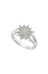Lagos Sterling Silver & 18k Gold Star Ring With Diamonds In Diamond
