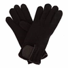 GIZELLE RENEE Theodore Black Wool Gloves With Black Tweed