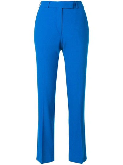 Etro Violante Straight-leg Stretch-cady Trousers In Aqua-blue