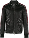 DSQUARED2 DSQUARED2 STUDDED LEATHER JACKET - BLACK,S74AM0769SX813112482345