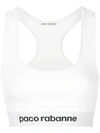 Rabanne White Logo Cropped Top