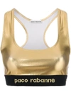 Rabanne Paco  Elasticated Crop Top - Metallic In Metallic