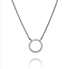 ASTRID & MIYU Tuxedo Circle Necklace in Gunmetal