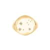 NO 13 Leo Constellation Signet Ring Diamonds & 9Ct Gold