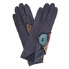 GIZELLE RENEE Padma Navy Leather Gloves With BM Liberty Tana Lawn