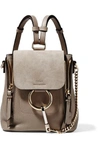 CHLOÉ FAYE MINI TEXTURED-LEATHER AND SUEDE BACKPACK