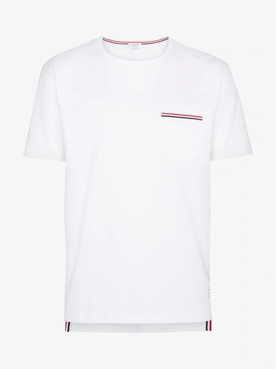 THOM BROWNE WHITE SIDE BUTTONS T-SHIRT,MJS010A0145412477627