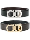 Ferragamo Double Gancio Belt In Black