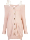 RED VALENTINO RED VALENTINO RIBBON DETAIL CARDIGAN - PINK & PURPLE,PR3KA0I63KD12418138