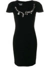 BOUTIQUE MOSCHINO EMBELLISHED FITTED DRESS,A0438112412546866