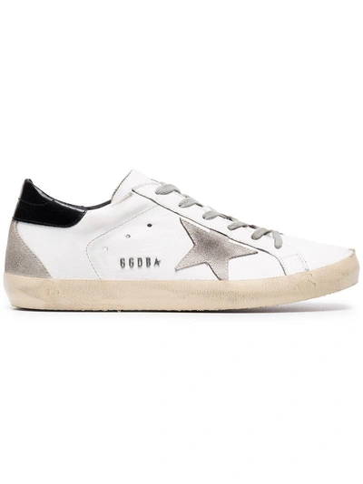 Golden Goose Superstar Distressed Leather And Suede Sneakers In White
