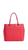 Marc Jacobs East-west Saffiano Leather Tote Bag In Red Pepper