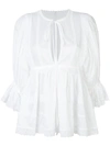 DOLCE & GABBANA DOLCE & GABBANA FRILL DETAIL TUNIC - WHITE,F71K6TFU5E312539121