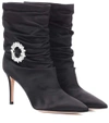 GIANVITO ROSSI EMBELLISHED SATIN ANKLE BOOTS,P00295634