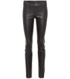 The Row Moto Stretch-leather Leggings In Black