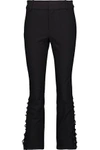 DEREK LAM 10 CROSBY WOMAN CROPPED LACE-UP STRETCH-COTTON TWILL BOOTCUT PANTS BLACK,US 2526016082577114