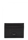 DOLCE & GABBANA BLACK SAFFIANO LEATHER CARD HOLDER