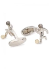 PAUL SMITH SILVER TONE FOOTBALL CUFFLINKS