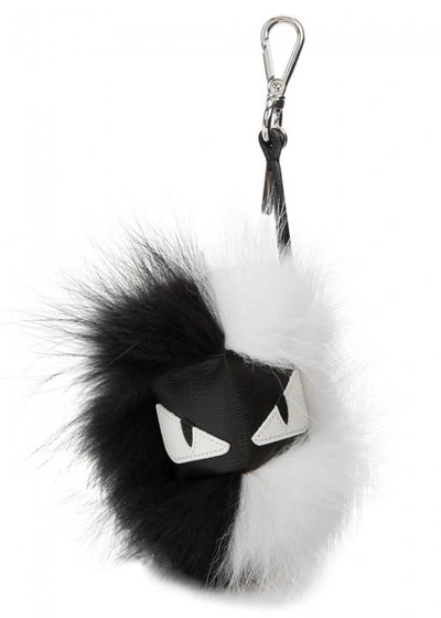 Fendi Monochrome Fur Bag Bug In Black And White