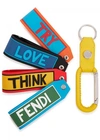 FENDI YELLOW LEATHER INTERCHANGEABLE KEYRING