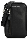 ALEXANDER MCQUEEN BLACK LEATHER CROSS-BODY BAG