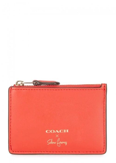 Coach X Selena Gomez Red Leather Card Holder