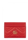 GUCCI GG MARMONT RED LEATHER CARD HOLDER