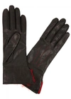 AGNELLE FANNY FUR-TRIMMED LEATHER GLOVES